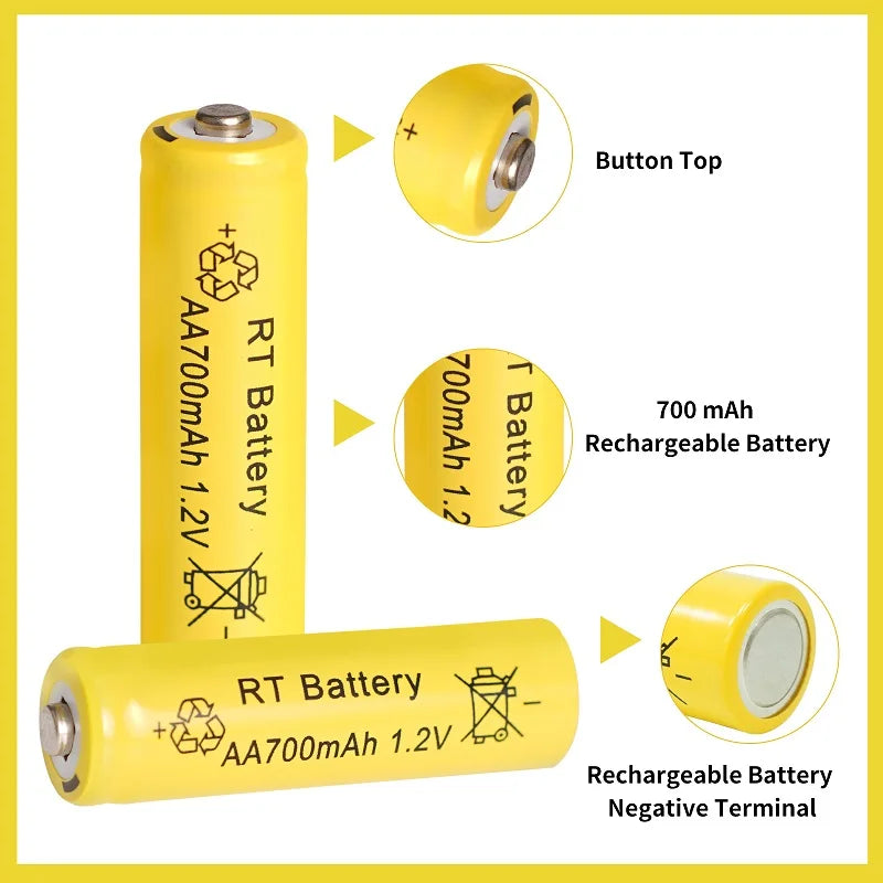 AA and AAA Ni-MH Rechargeable Batteries with Charger 700mAh