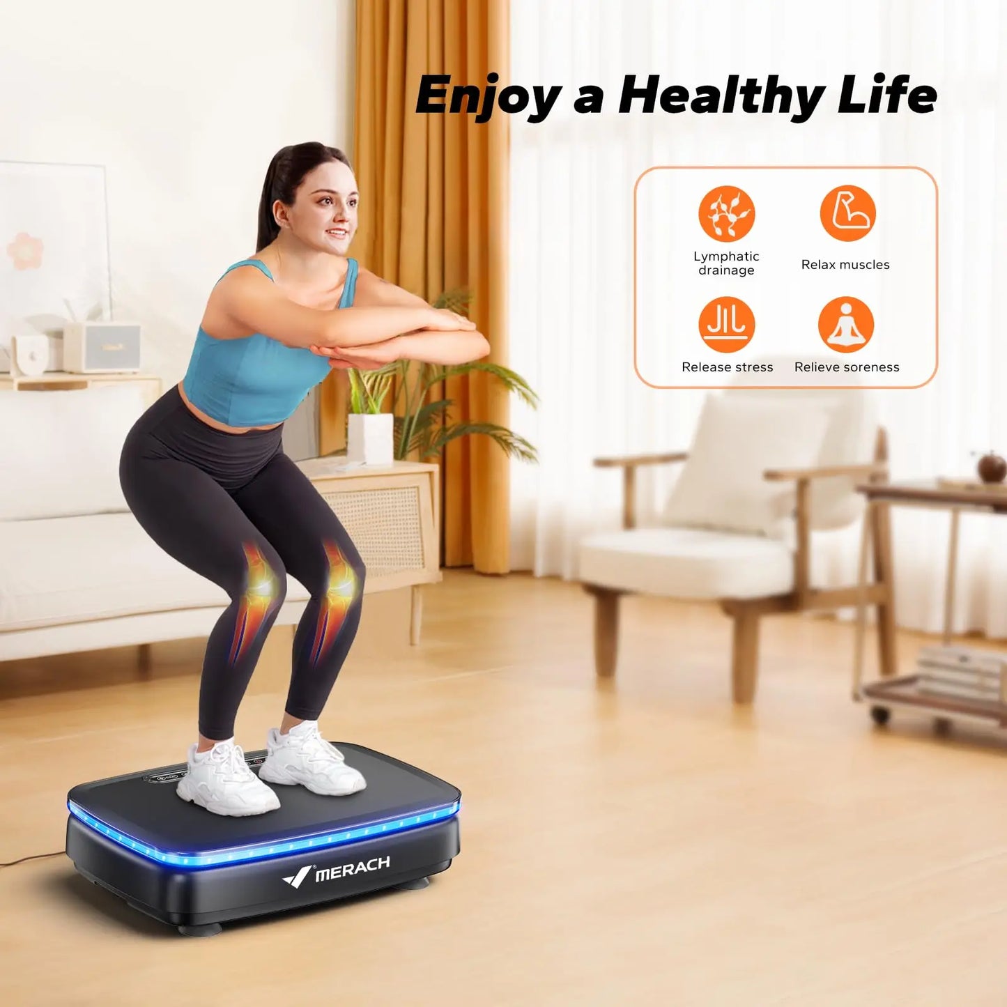 MERACH Vibration Plate Exercise Machine with Light Whole Body Workout