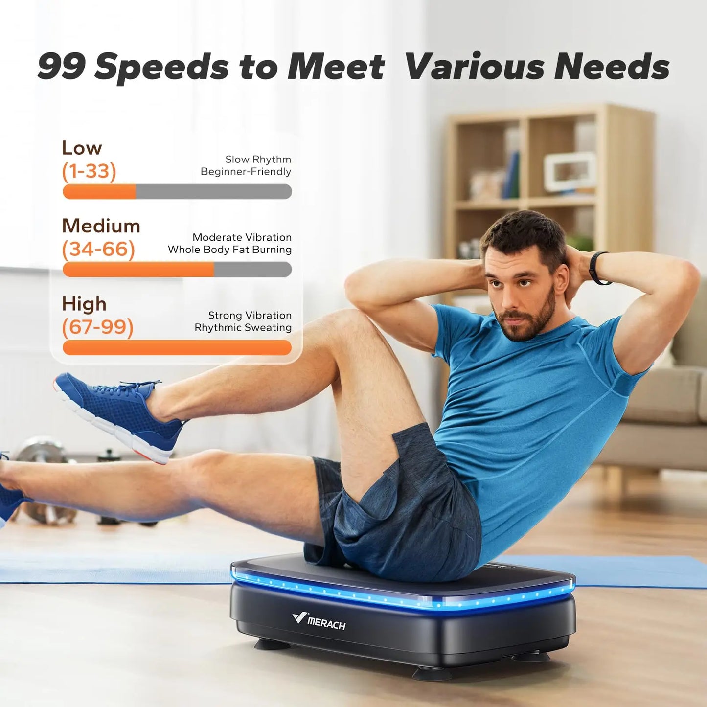 MERACH Vibration Plate Exercise Machine with Light Whole Body Workout