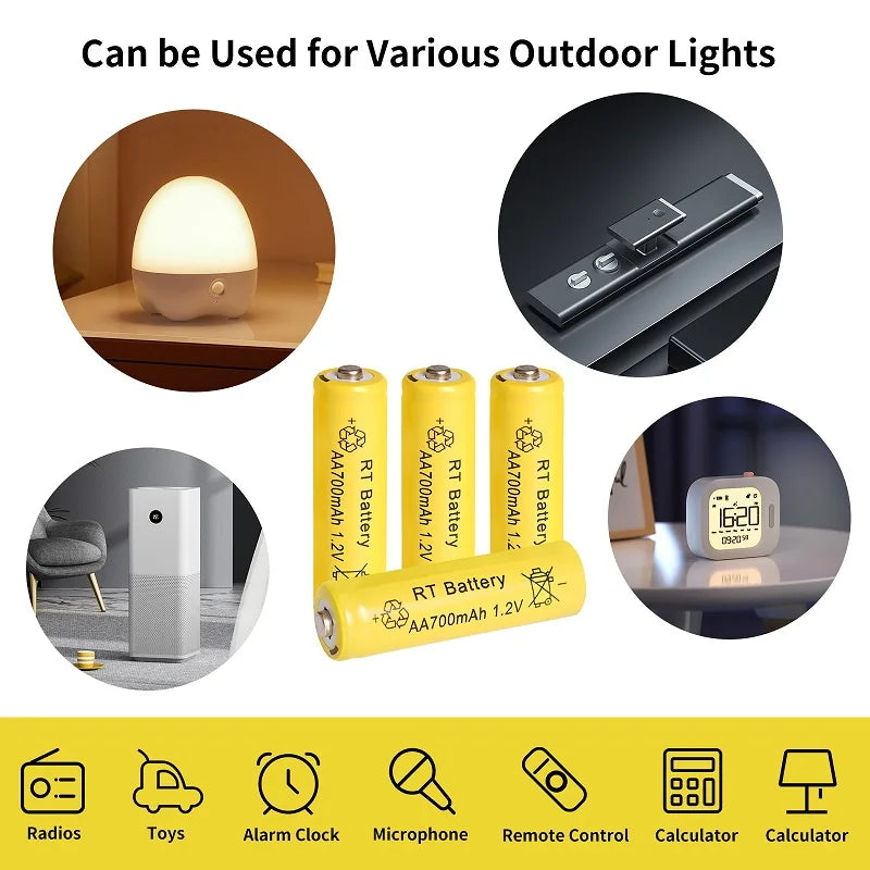 AA and AAA Ni-MH Rechargeable Batteries with Charger 700mAh