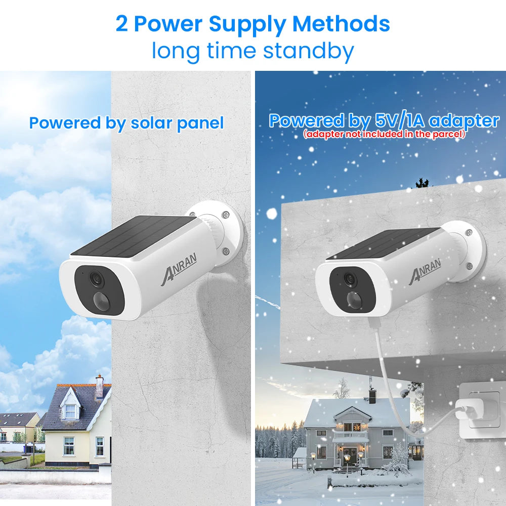 ANRAN 2/3/4 PCS Outdoor Wireless WIFI Camera 3MP Solar Night Vision