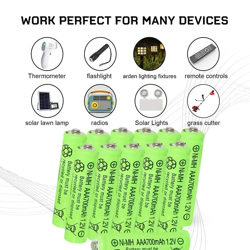 AA and AAA Ni-MH Rechargeable Batteries with Charger 700mAh