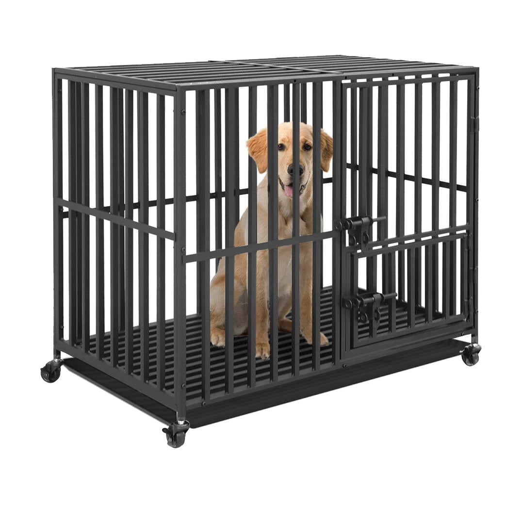 Bingopaw 37” 42” 46” Heavy Duty Dog Cage with Wheels