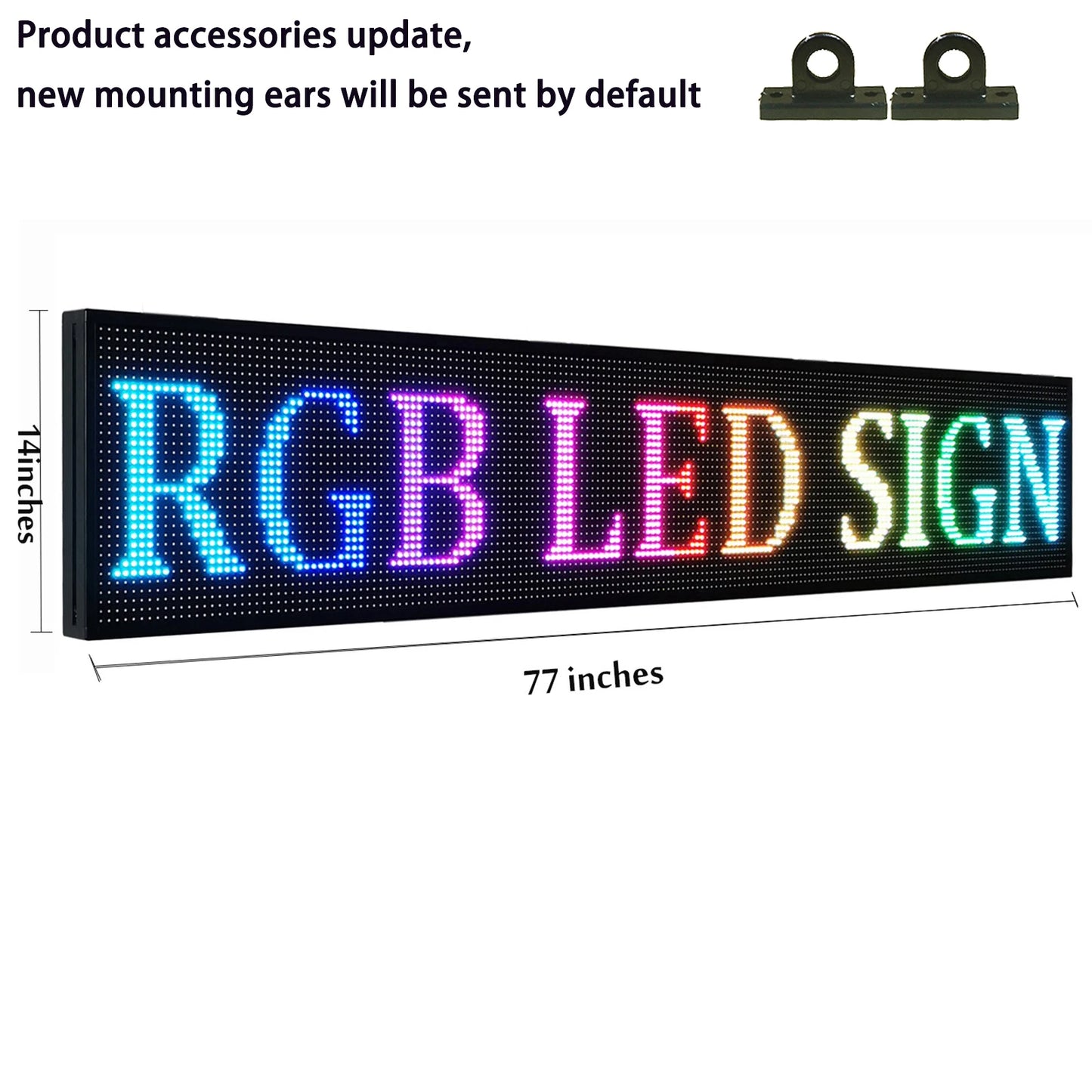 LED Scrolling Display Semi-outdoor Full Color P10 77"X14" WIFI Control