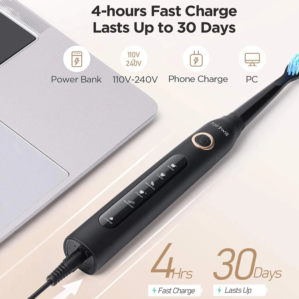 Fairywill Electric Sonic Toothbrush FW-507 USB Charge Waterproof
