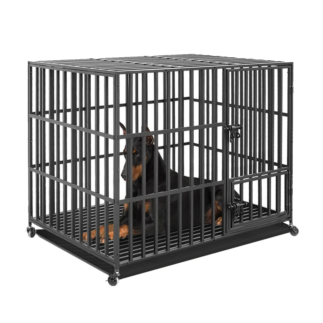 Bingopaw 37” 42” 46” Heavy Duty Dog Cage with Wheels