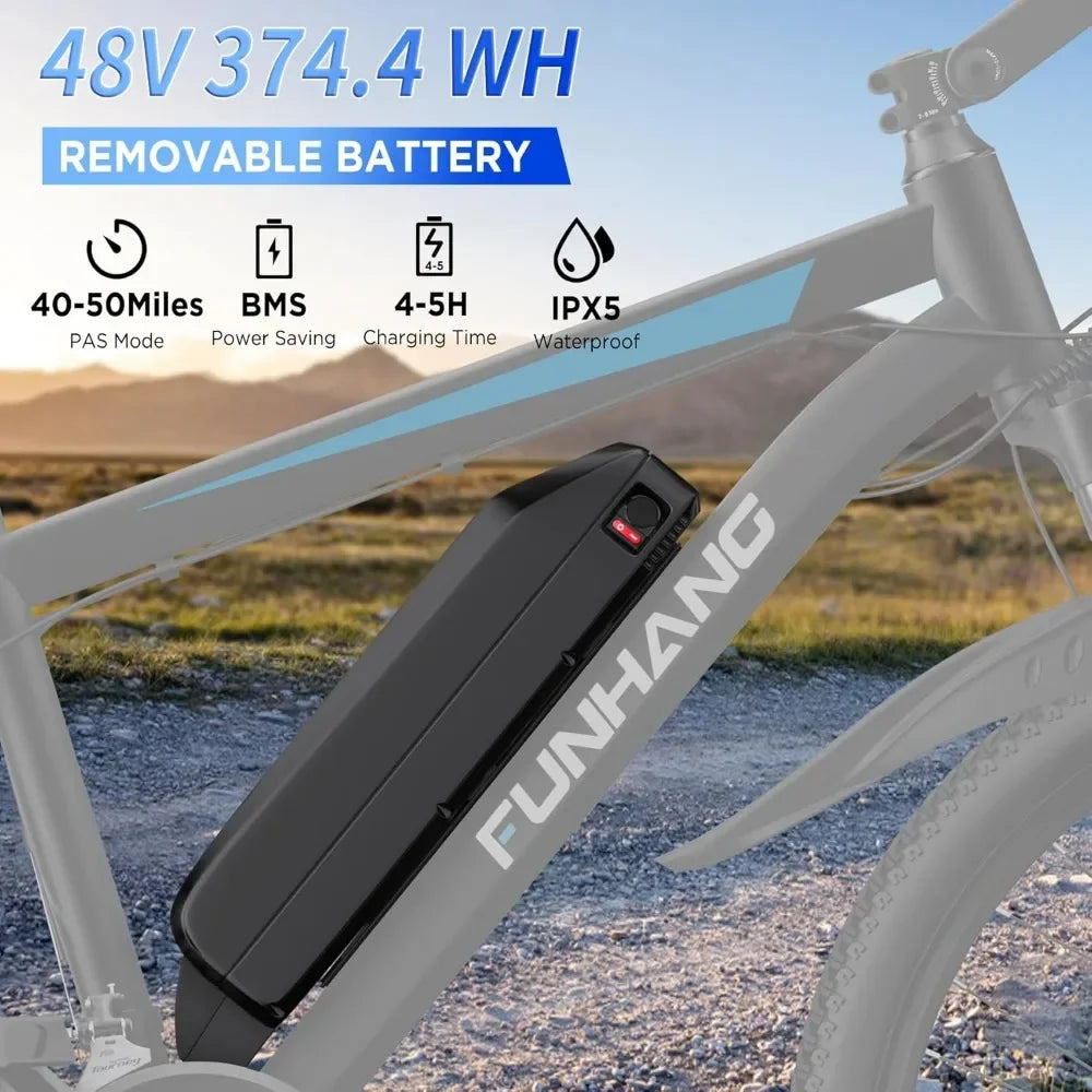 26 Inch 1000W Peak Ebike for Adults Up to 50 Miles 21.7MPH Electric Mountain Bike