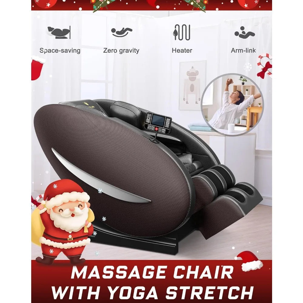 Massage Chair Recliner with Zero Gravity and Heating Brown