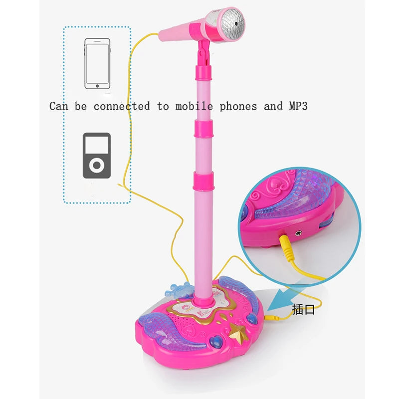Hot Sale Kids Girls Karaoke Adjustable Stand Microphone Toy