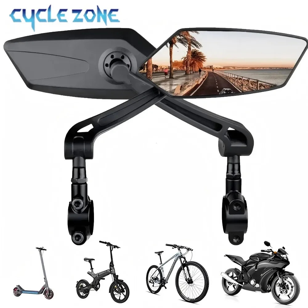 Bicycle Rear View Mirror Bike Handlebar Reflector Rotatable Wide Range Back Sight MTB Mountain Road Safety Rearview