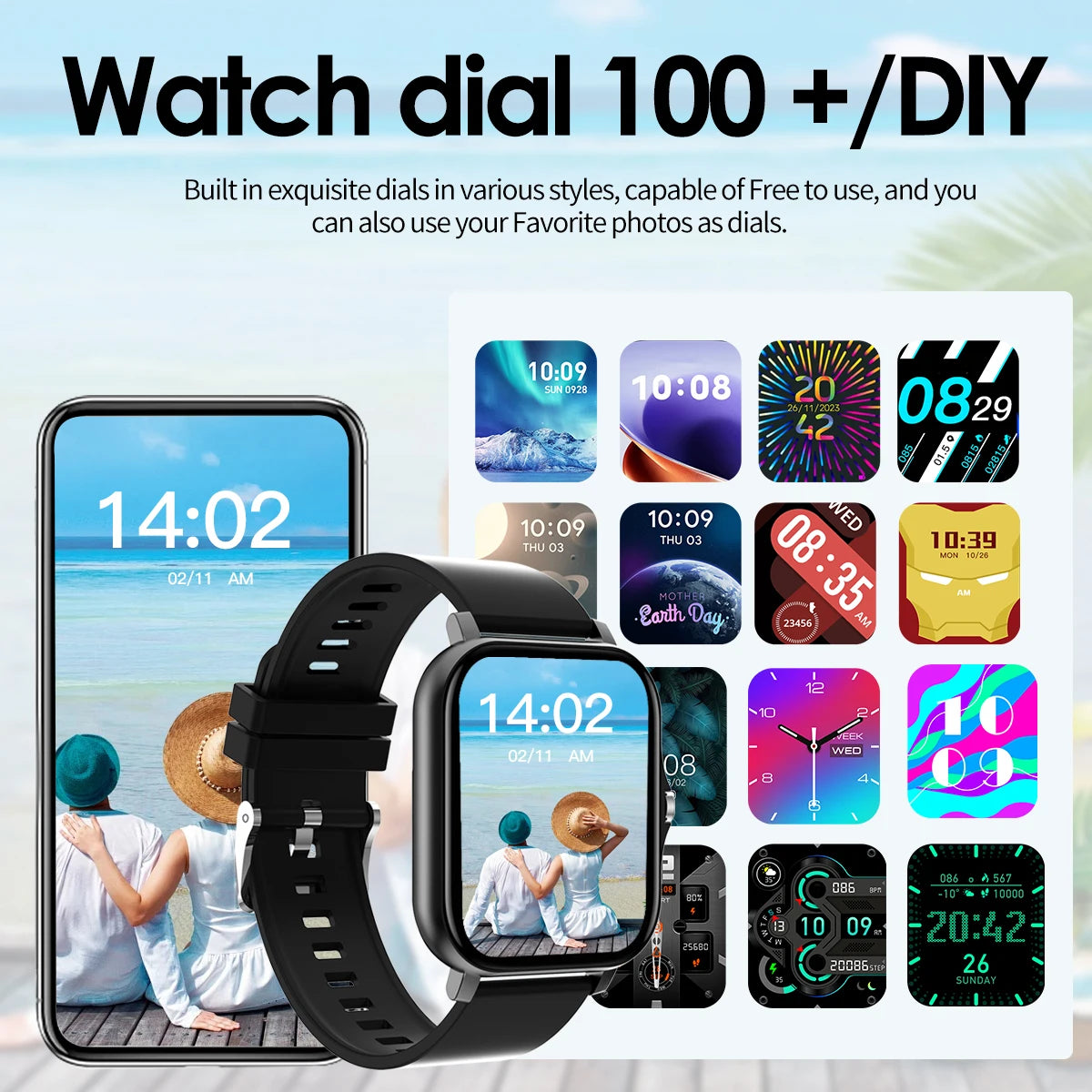 Smart Watch Bluetooth Call Smartwatch Touch Dial Fitness Tracker