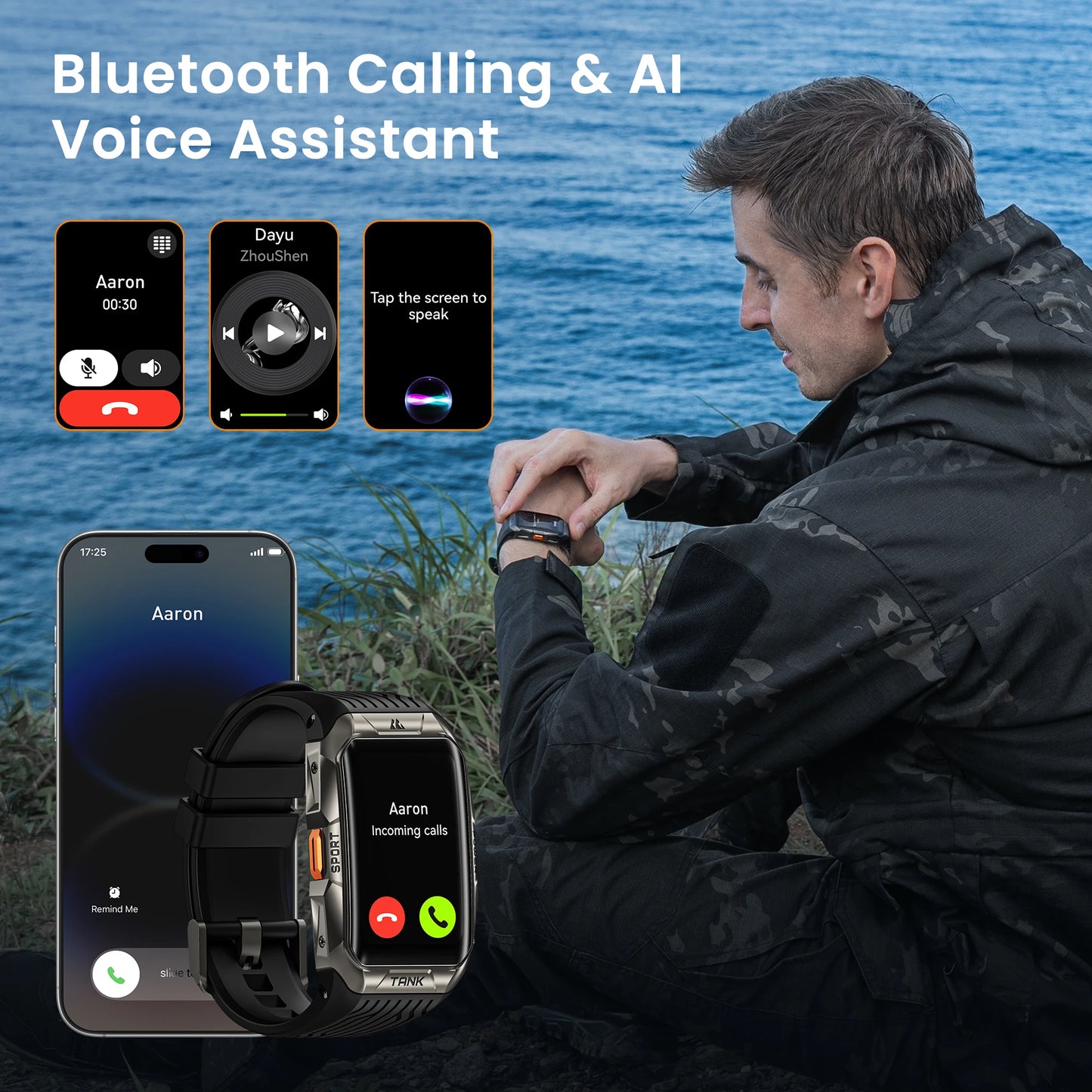 2025 KOSPET TANK X2 Ultra GPS Smart Watch For Men Waterproof