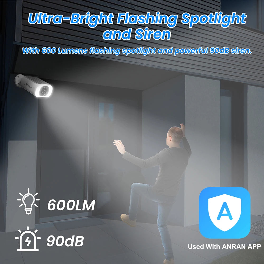 ANRAN 2/3/4 PCS Outdoor Wireless WIFI Camera 3MP Solar Night Vision