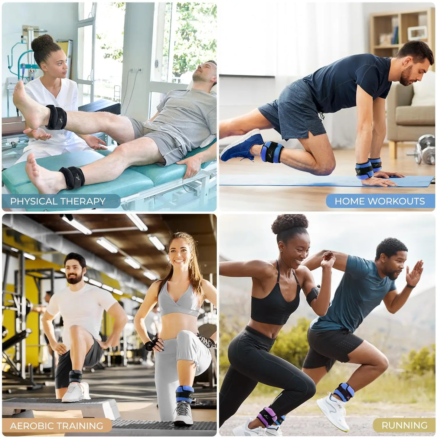 Sportneer Adjustable Wrist and Ankle Weights for Women and Men 1 Pair 1 2 3 4 6 7 8 10 lbs for Gym Fitness