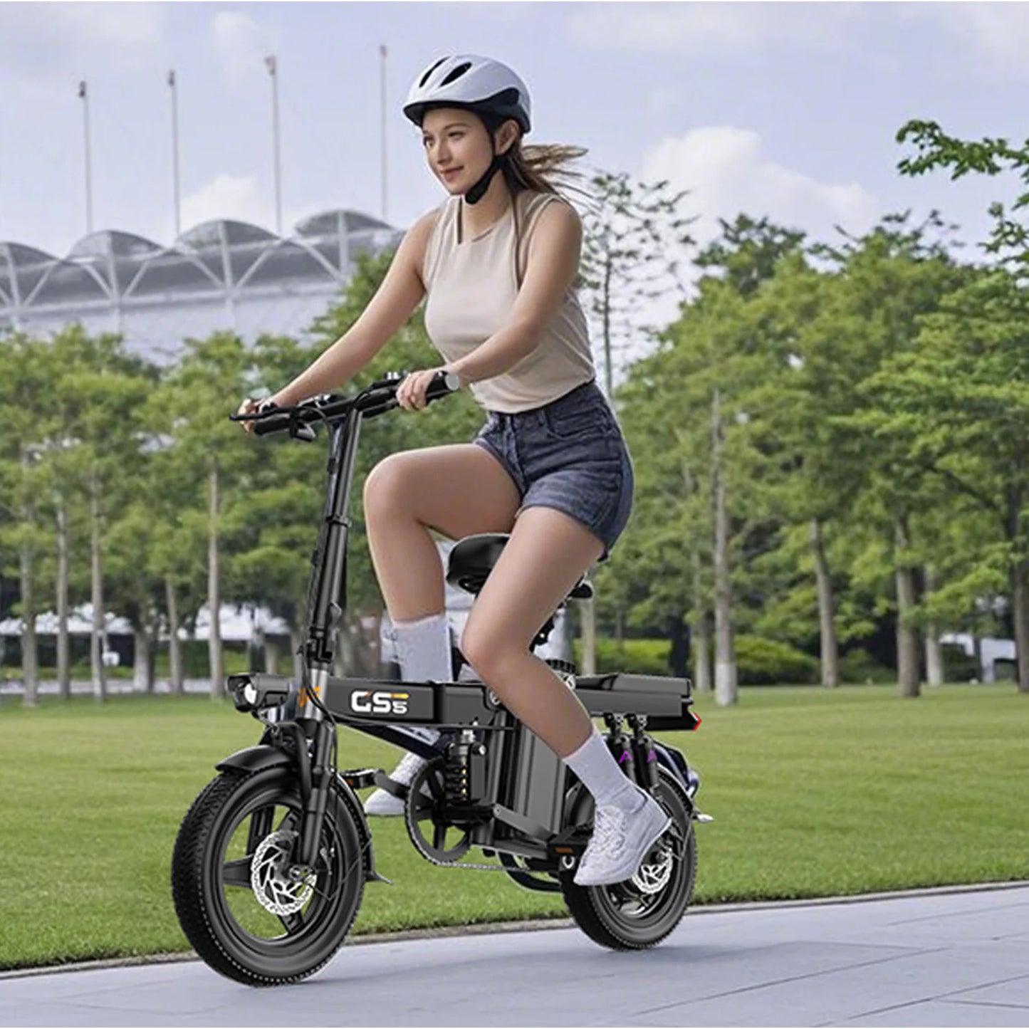 Electric Bike for Adults Teen-Folding Electric Bicycle 750W Peak Motor 20+MPH 35 Miles Commuter Ebike 48V 15AH Removable Battery