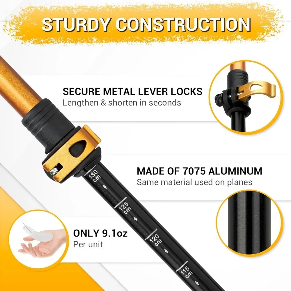 Trekking Poles for Hiking and Walking - Lightweight 7075 Aluminum