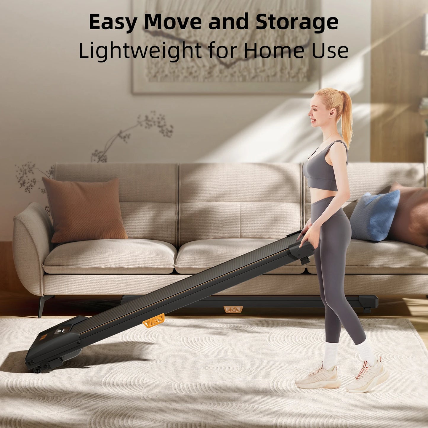 Under Desk Treadmill Incline Walking Pad 330lbs Capacity
