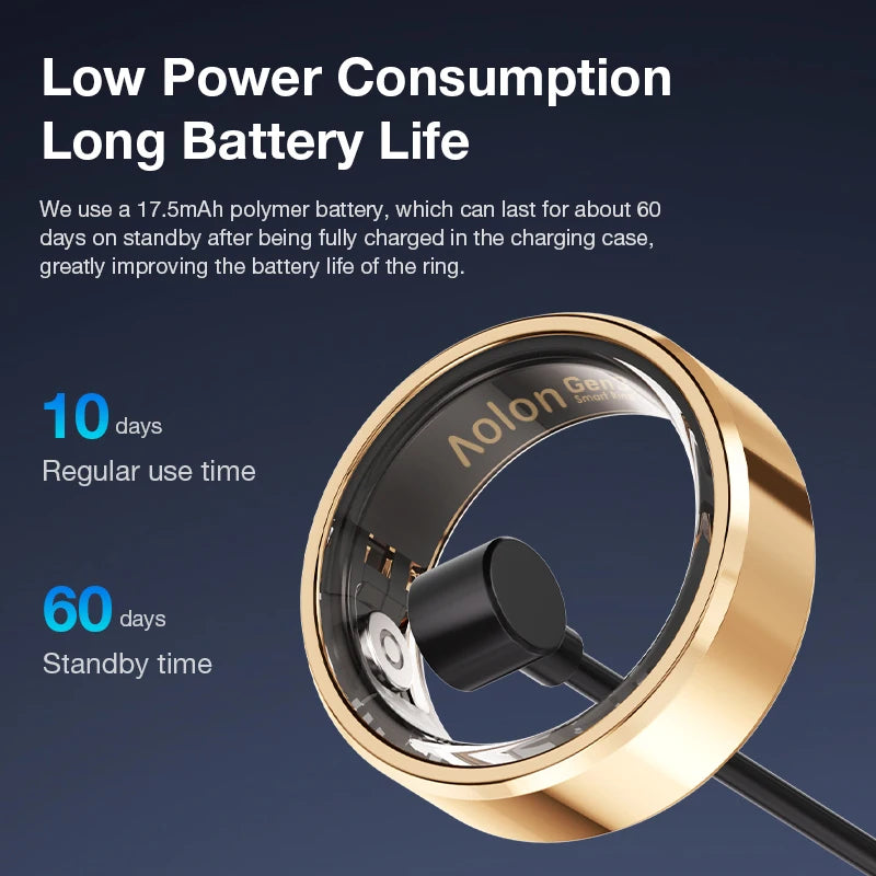 Aolon Gen3 Smart Ring Men Women Titanium Steel IP68 Waterproof
