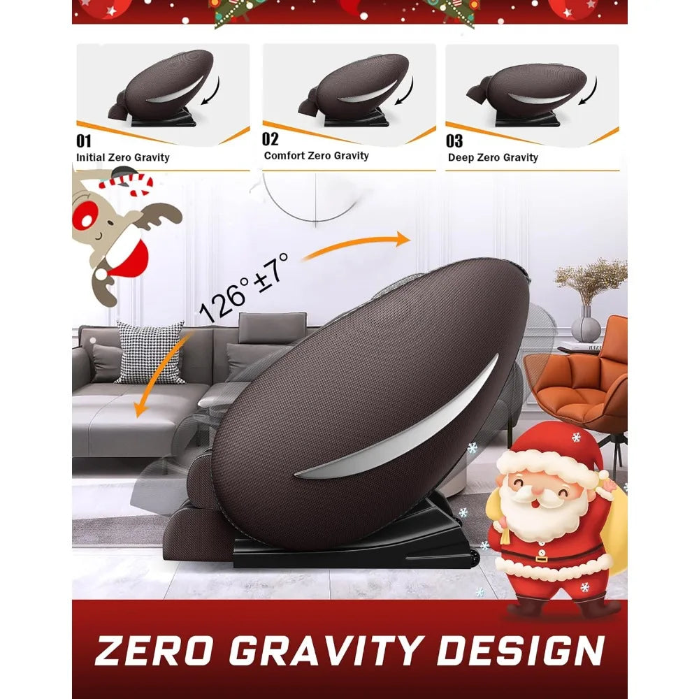 Massage Chair Recliner with Zero Gravity and Heating Brown