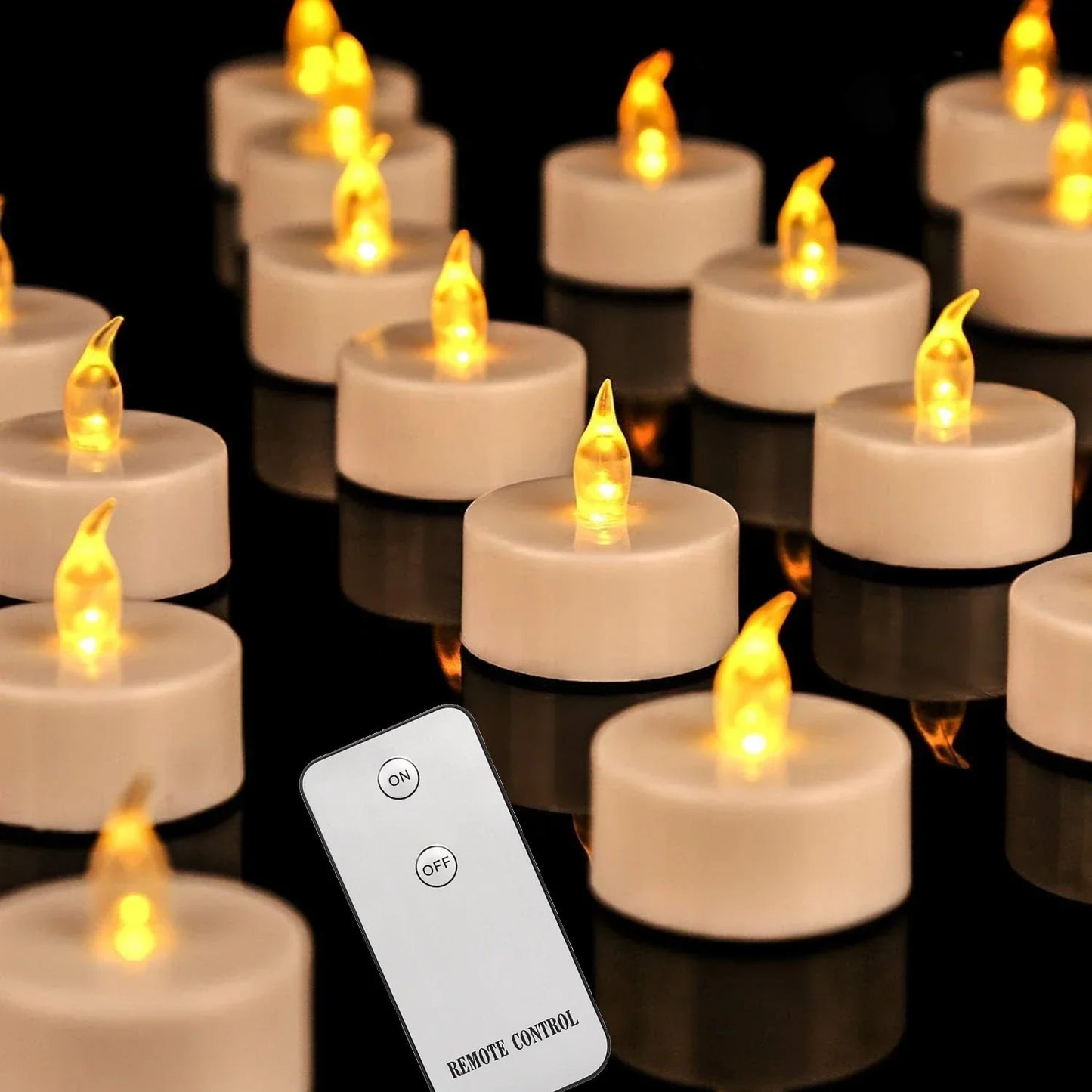 12/24PC LED Tea Lights Realistic and Bright Flickering Flameless Tea Light for Holiday Decor