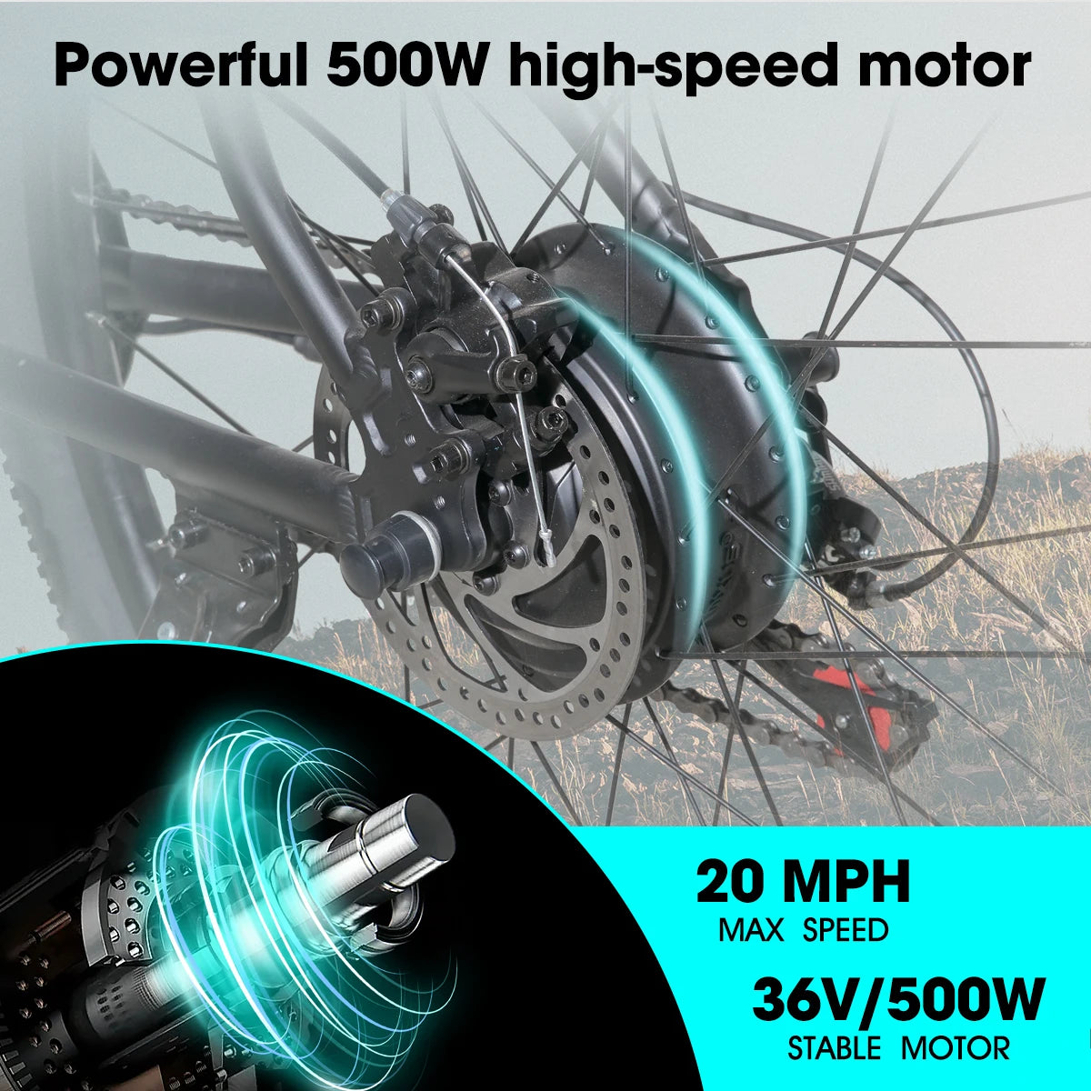 HILAND Electric Bike for Adults 26 Inch Mountain Ebike