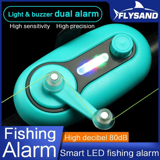 Electronic LED Light Fishing Alarm Sound Alert Bell Night Sea Rod Accessory Bite Indicator Tool