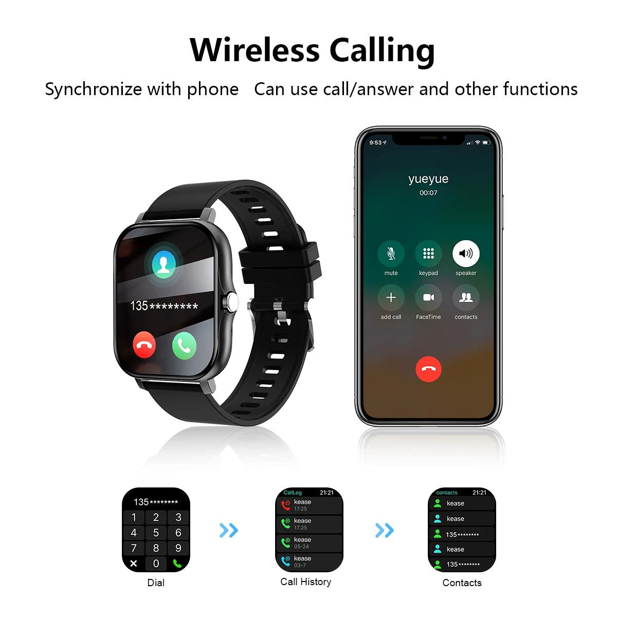 Smart Watch Wireless Calling/Dial Sport Mode Fitness Tracker