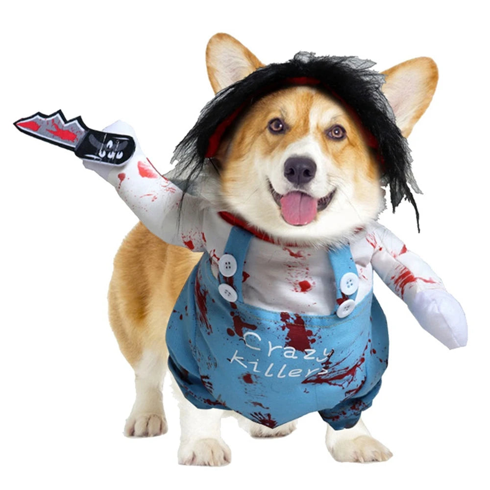 Halloween Pet Dog Clothes Dogs Holding a Knife Cosplay Costume