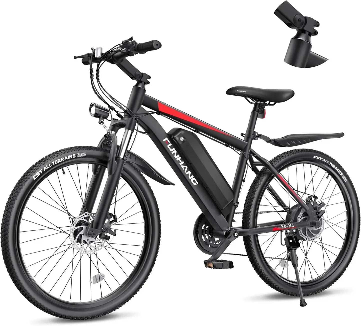 26 Inch 1000W Peak Ebike for Adults Up to 50 Miles 21.7MPH Electric Mountain Bike