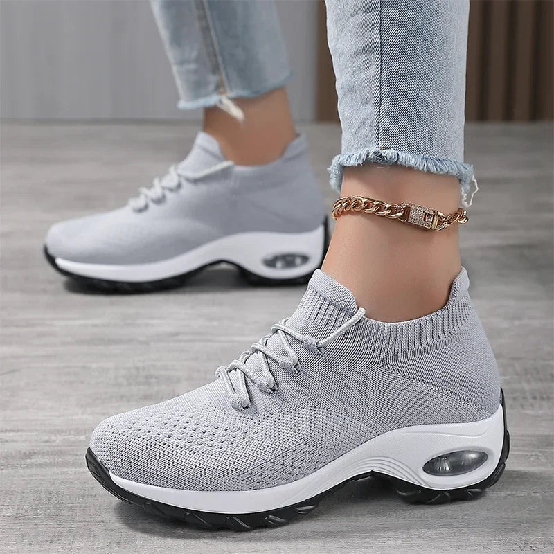 Summer Women Sneakers Outdoor Running Air Cushion Sport Shoes Increase Height Breathable Walking Shoes