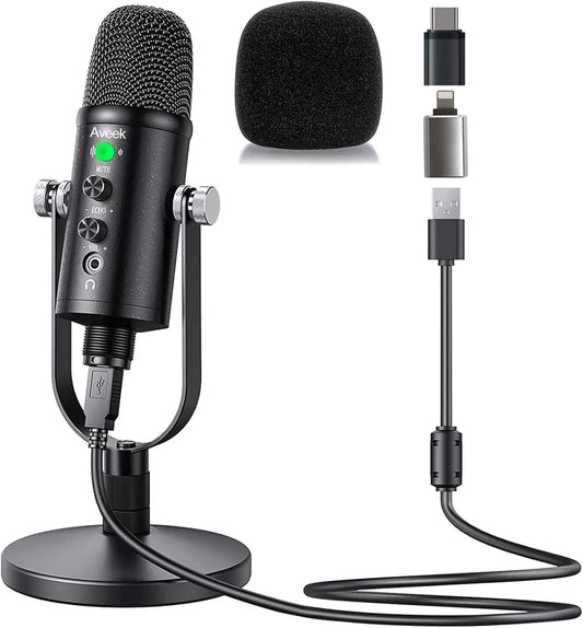 Mercase USB Microphone, Condenser for Phone and Computer