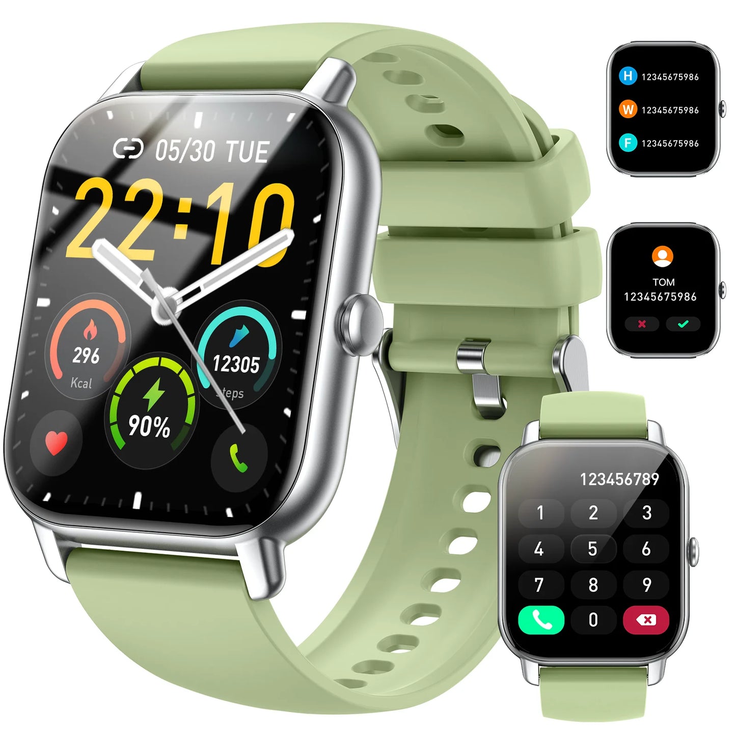 Smart Watch, 1.85 Inch Smartwatch IP68 Waterproof Tracker