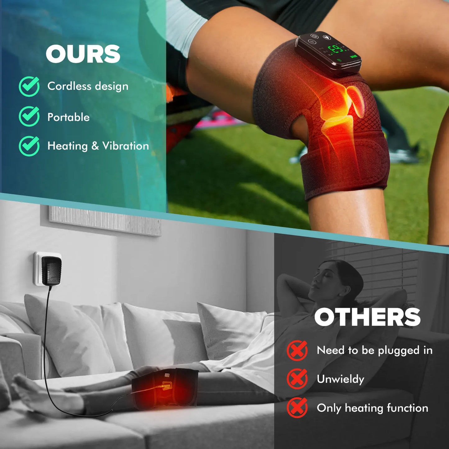 Knee Heating Massager Joint Physiotherapy Hot Compress Vibration