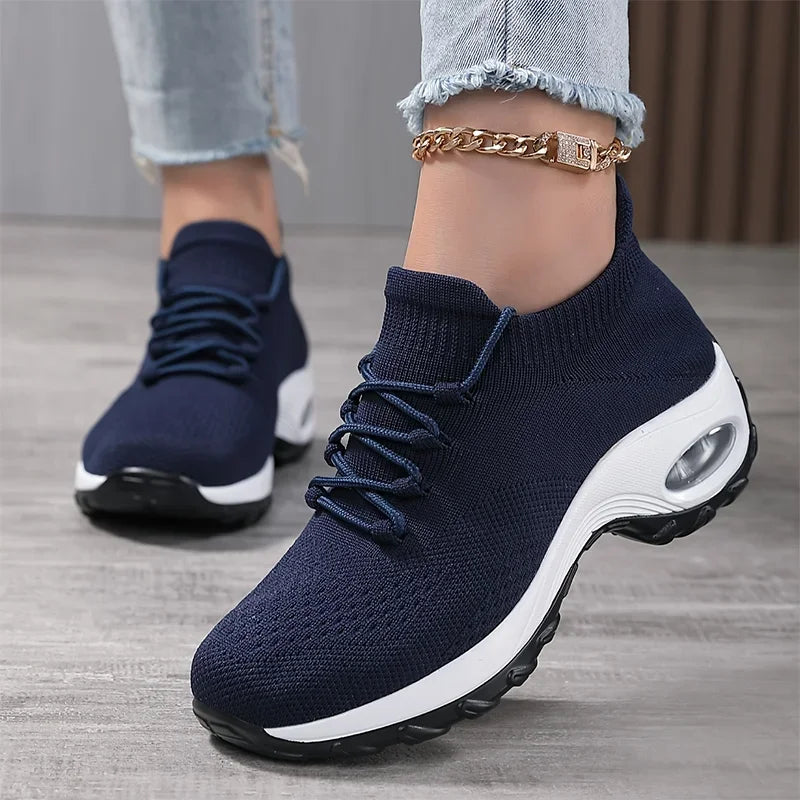 Summer Women Sneakers Outdoor Running Air Cushion Sport Shoes Increase Height Breathable Walking Shoes