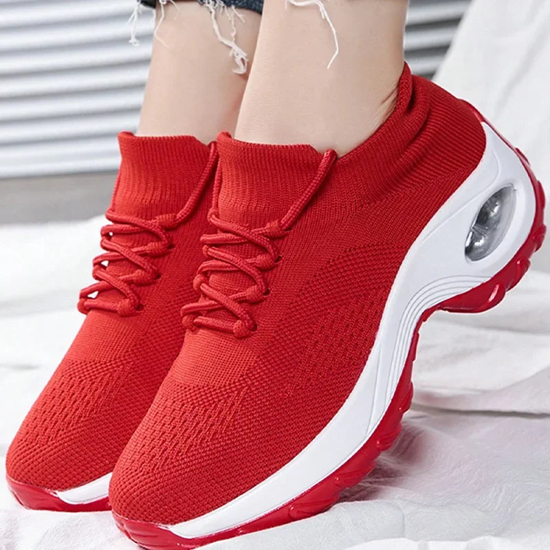 Summer Women Sneakers Outdoor Running Air Cushion Sport Shoes Increase Height Breathable Walking Shoes