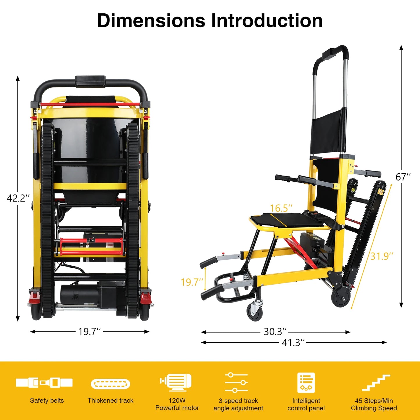 Electric Stair Climbing Chair Foldable Emergency Stair Lift