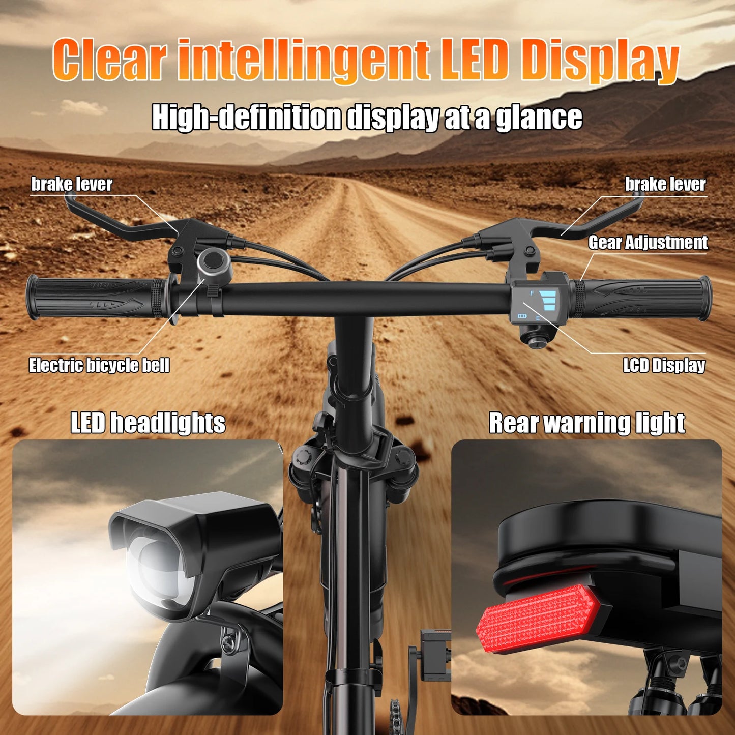 Electric Bike for Adults Teen-Folding Electric Bicycle 750W Peak Motor 20+MPH 35 Miles Commuter Ebike 48V 15AH Removable Battery