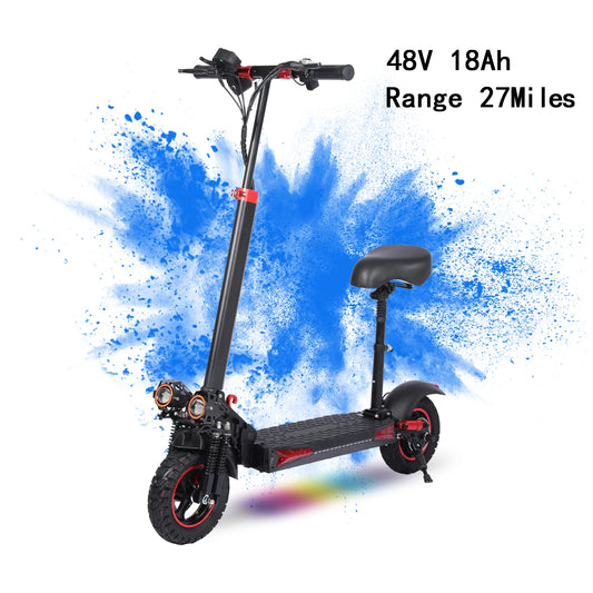 1200W Off-Road Electric Scooter with Seat, 30Mph Speed