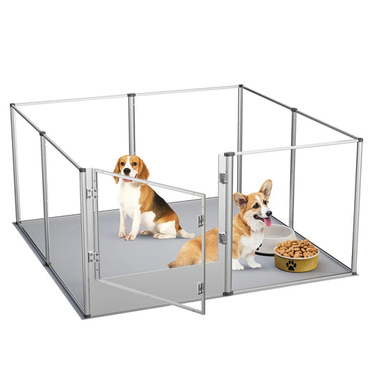 Extra Large Dog Playpen Acrylic Enclosure with Pad