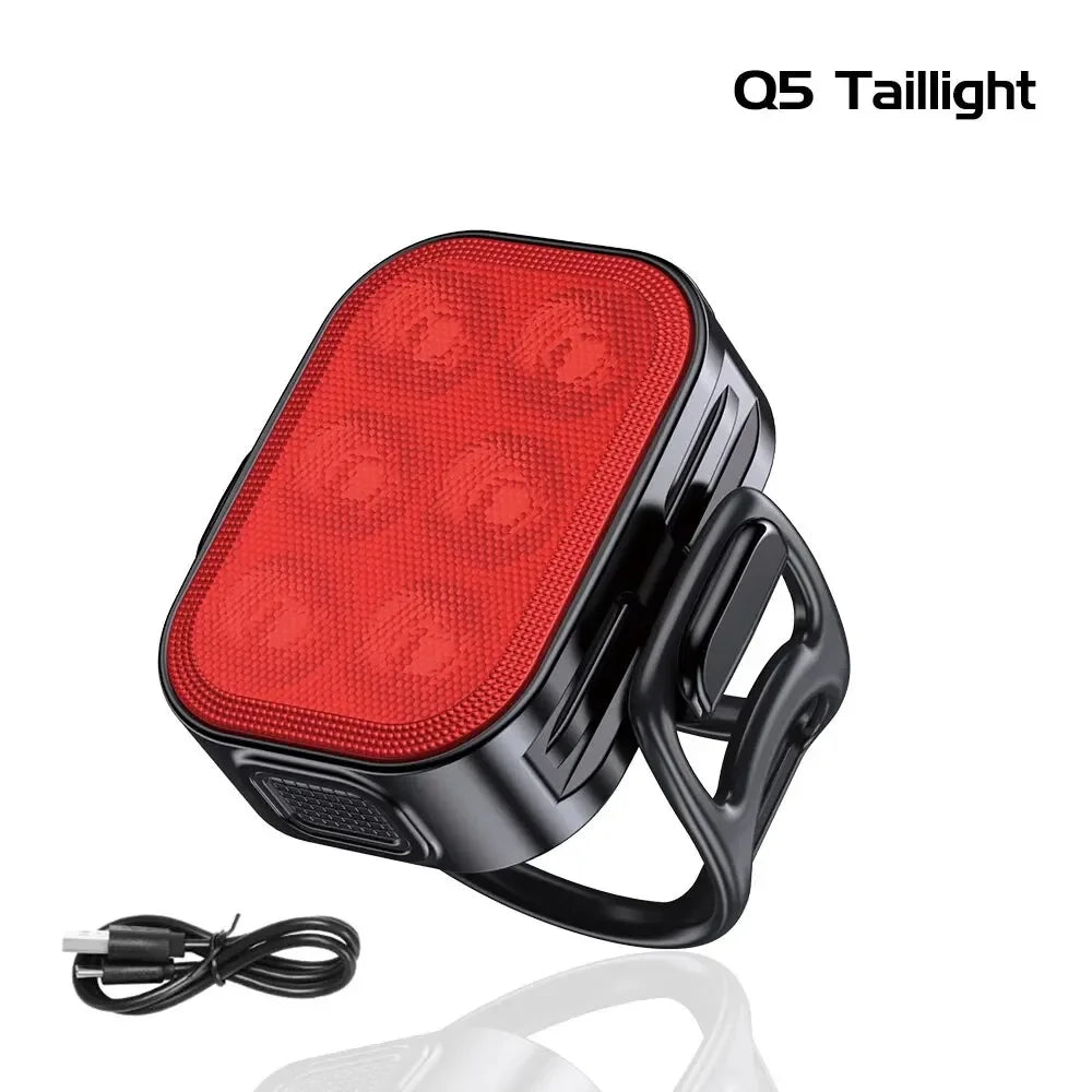 CYCLAMI 500 Lumens Bicycle Headlight Tail Light MTB Road Bike Bright Flashlight Waterproof LED 12H Type-C