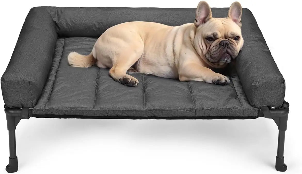 Cooling Elevated Dog Bed and Waterproof Pillow-Top Mat