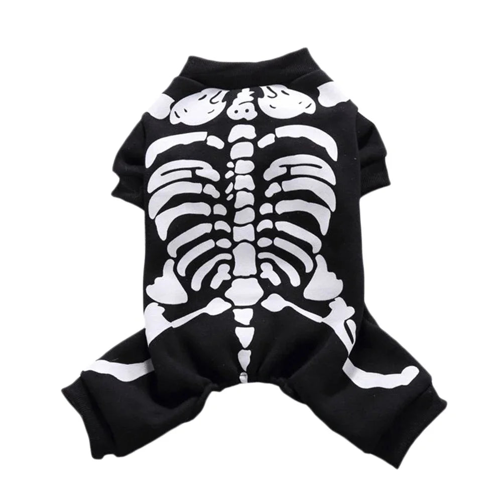 Skeleton Dog Costumes Halloween Pet Clothes for Small Dogs