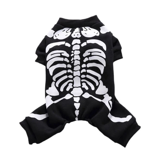 Skeleton Dog Costumes Halloween Pet Clothes for Small Dogs
