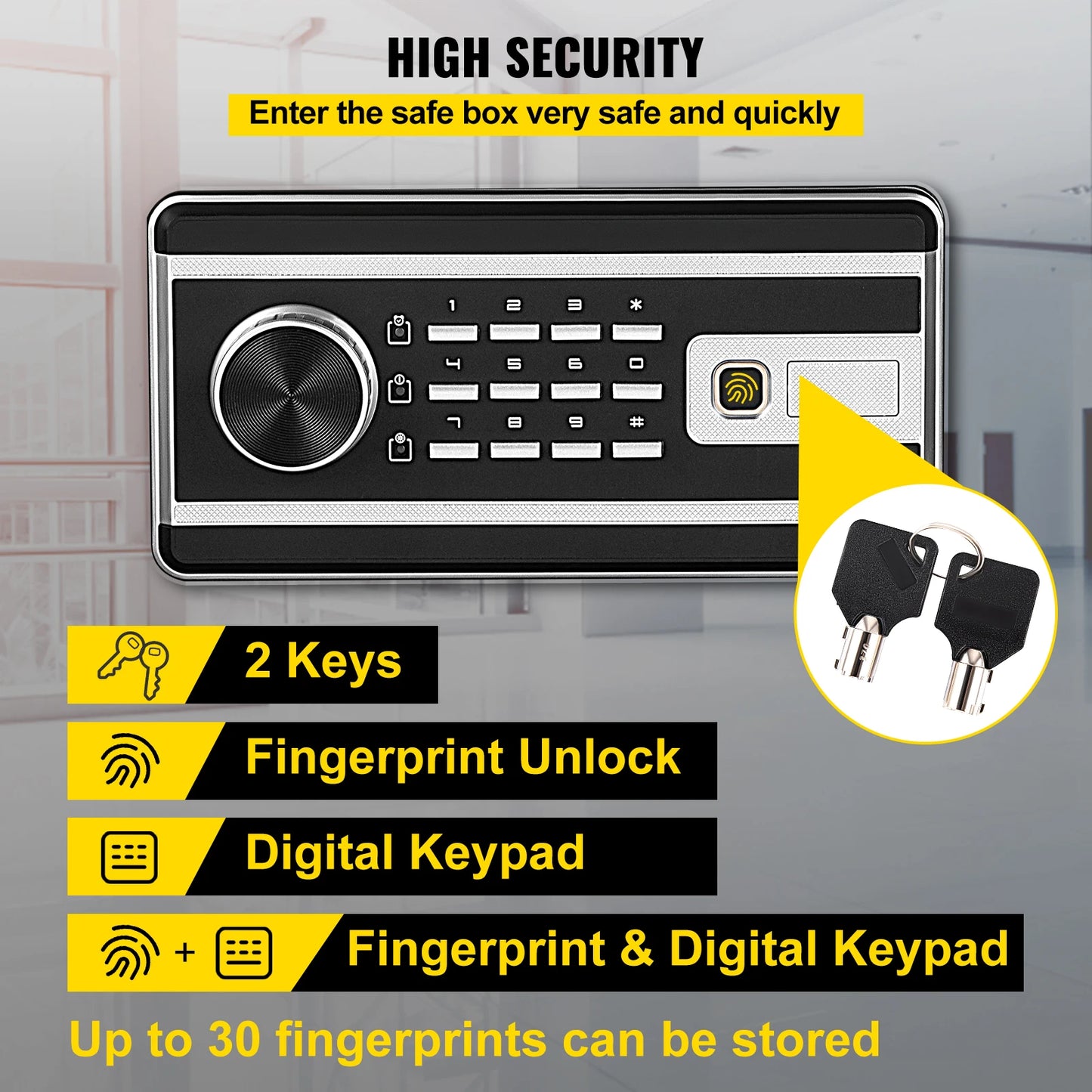 VEVOR Fingerprint Locks Safe Deposit Box Digital Electronic Piggy Bank