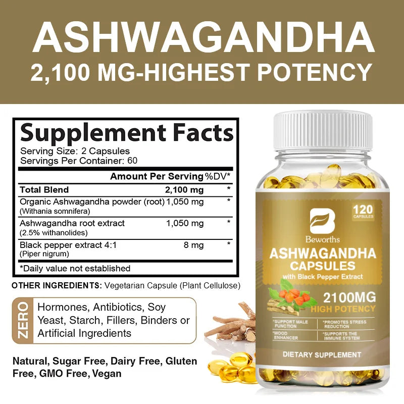 Beworths Ashwagandha Root Extract Capsule Help Sleep Quality