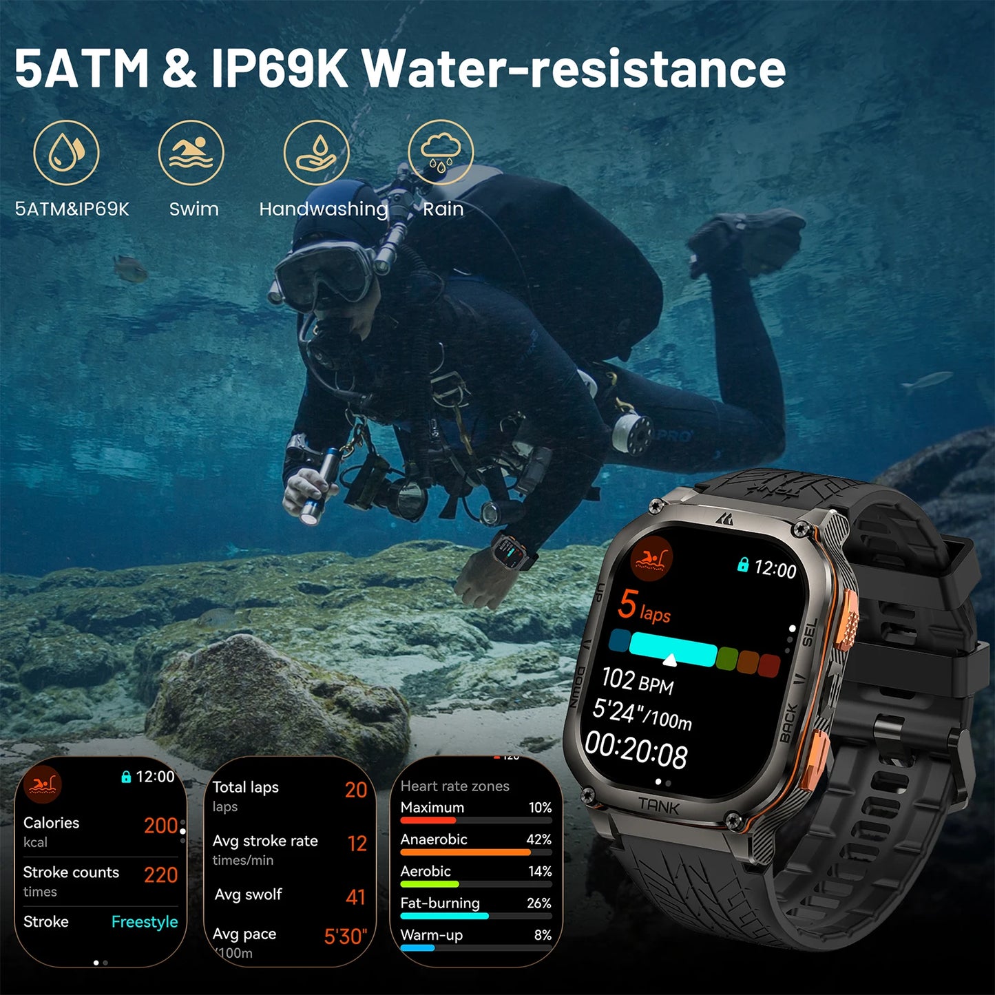 2025 Original KOSPET TANK M3 Ultra GPS Smartwatches