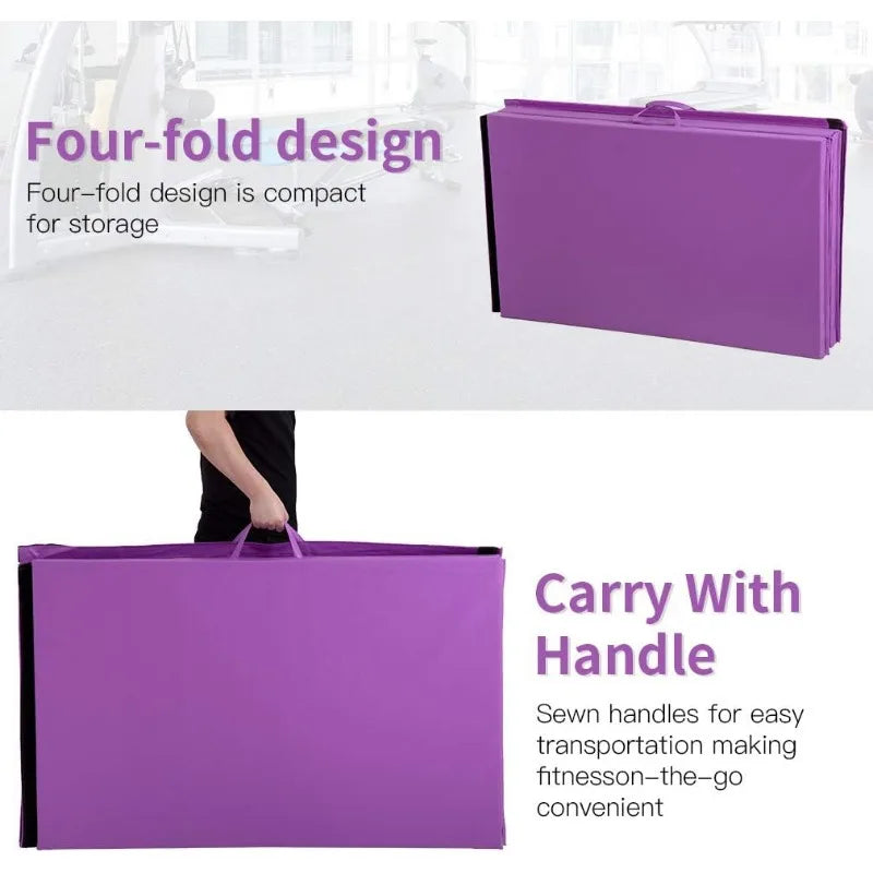 Tumbling Mats Gymnastics Foldable Yoga Mat With Carrying Handles