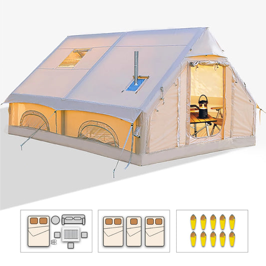 Large Inflatable Camping Tent with Hand Pump Easy Setup Portable Inflatable Tent for Camping