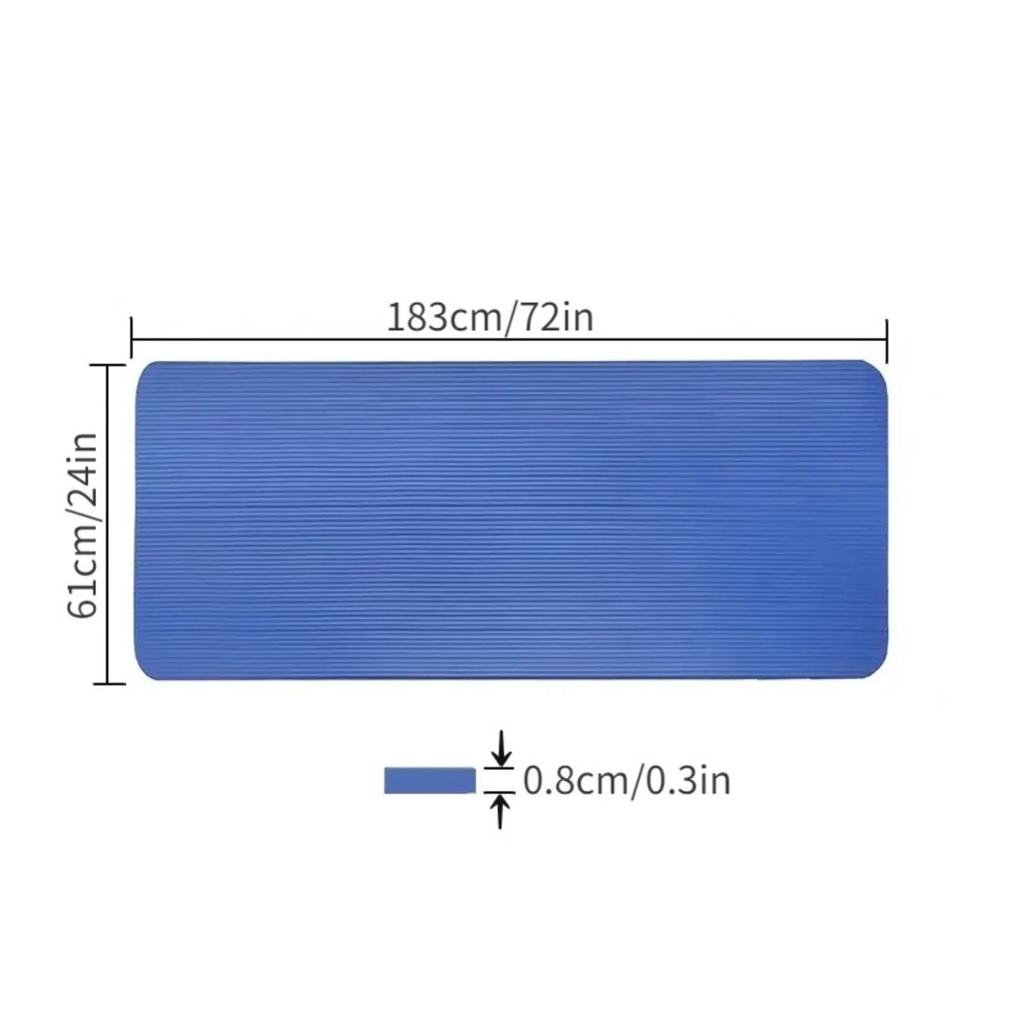 Thick and Widen Solid Color Extended Yoga Mat 183x61cm