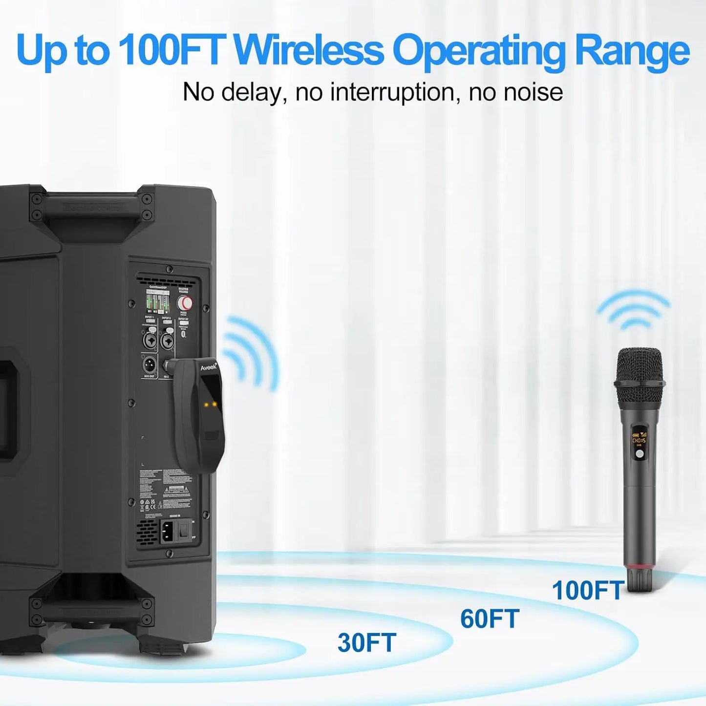 Wireless Microphones Rechargeable Aveek Karaoke Handheld Microphone